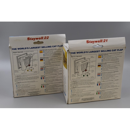 634 - Two New Boxed Electronic Staywell 21 Cat Flaps