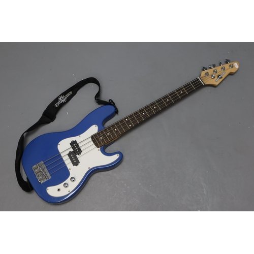 449 - Gear4music Blue 3/4 LA Electric Bass Guitar