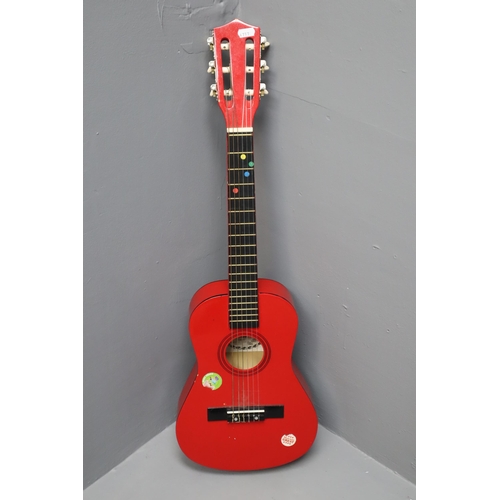 452 - Child's Palma Six String Acoustic Learning Guitar in Candy Red