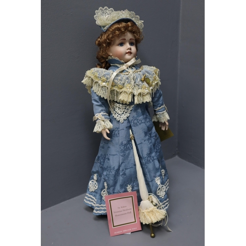 656 - Two Boxed Vintage Franklin Victorian Heirloom Honeymoon Dolls with Certificate of Authentication 22