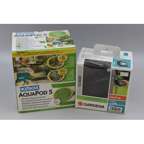 658 - Two Boxed Garden Watering Items To Include Hozelock Aquapod 5, And Gardena Water Timer (C 14e). Both... 