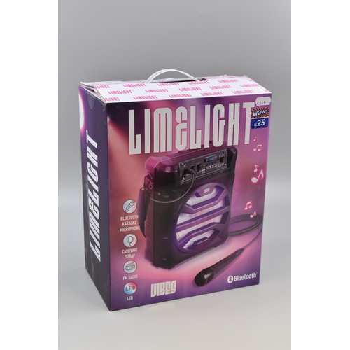 464 - Boxed as New Limelight Vibes Bluetooth Karaoke with Bluetooth Microphone and all Leads seems to be c... 