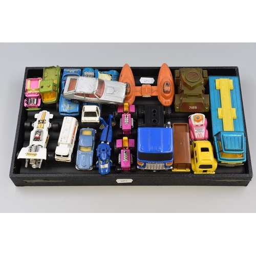 469 - A Selection of Various Playworn Die Cast Vehicles To Include Kenner Twin Pod Cloud Car, Matchbox, Co... 