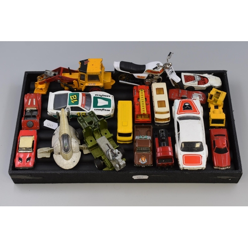 472 - A Selection of Various Playworn Die Cast Vehicles To Include Kenner Boba Fett Ship, Matchbox, Dinky,... 