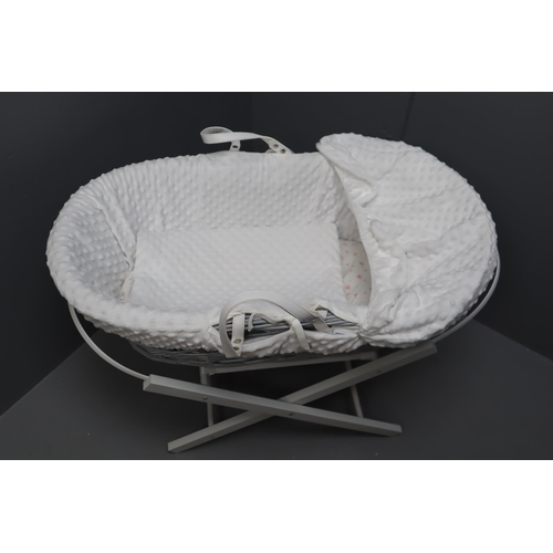 524 - A Baby Cot On Folding Wooden Stand, Approx 24