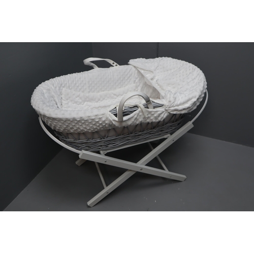 524 - A Baby Cot On Folding Wooden Stand, Approx 24