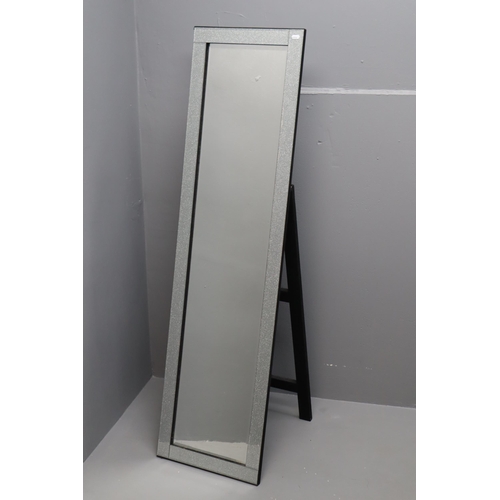 533 - Nice Diamante Effect Freestanding Full Length Mirror approx 59