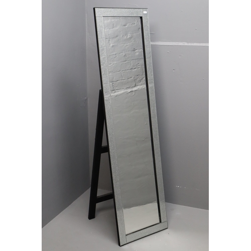 533 - Nice Diamante Effect Freestanding Full Length Mirror approx 59