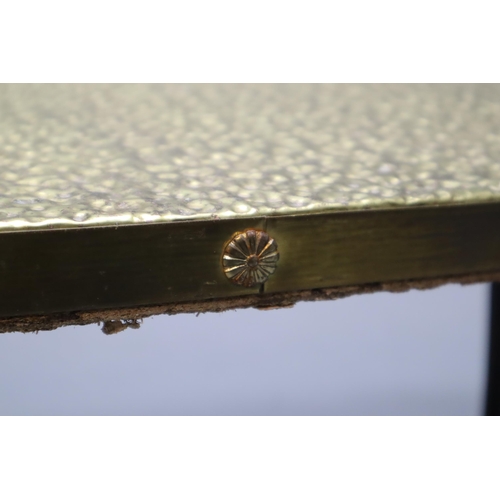 540 - A Hammered Brass Topped Wooden Coffee Table, Approx 18