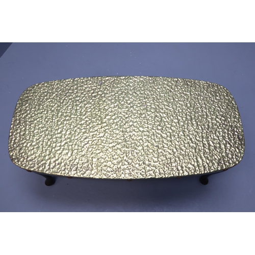 540 - A Hammered Brass Topped Wooden Coffee Table, Approx 18