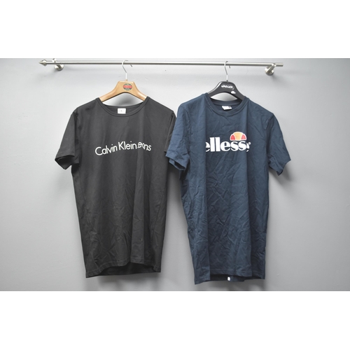 551 - Two Brand New T-Shirts to include ellesse in size XL and Calvin Klein Jeans in size XL