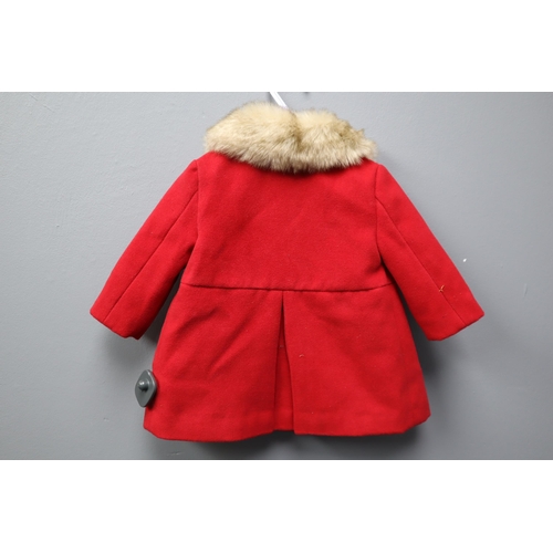 554 - Brand New Baby's Winter Christmas Coat ages 3-6