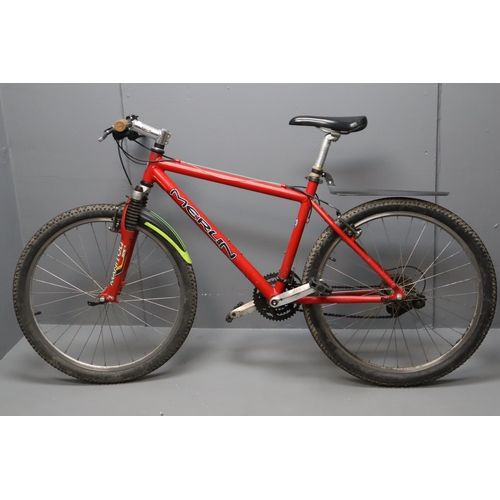 570 - Adult Sized High End Merlin 24 Speed Mountain Bike with Front Suspension very light bike