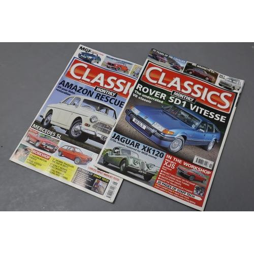 789 - A Selection of 118 Classic Car and Motoring Magazines, Mostly Classics Monthly (No Postage)