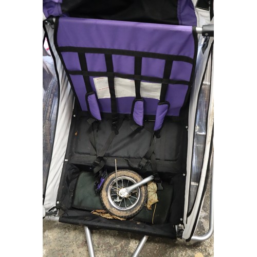 530 - Steel Frame Children's 2-Seater Purple Jogger Trailer