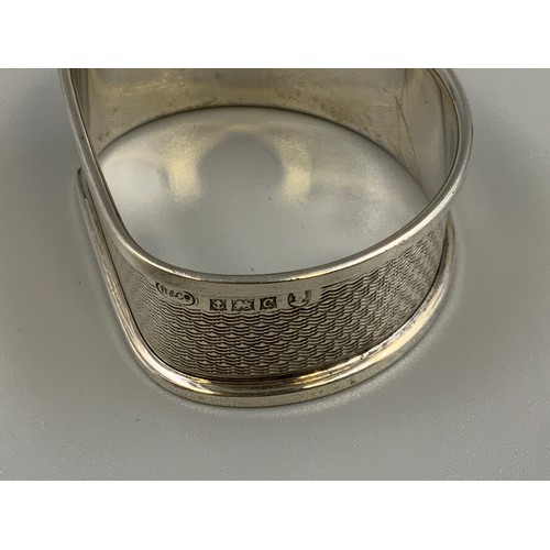 42B - Hallmarked Birmingham Silver Machine Finished Napkin Ring