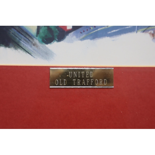 328 - Manchester United Old Trafford Print, Framed and Glazed (23&rdquo; x 19&rdquo;)
