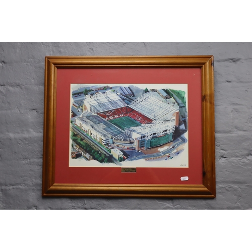 328 - Manchester United Old Trafford Print, Framed and Glazed (23&rdquo; x 19&rdquo;)