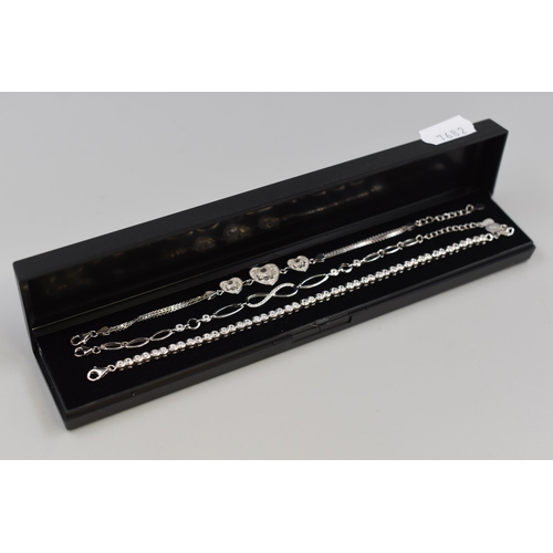 18 - Three New Silver 925 Bracelets, complete with Presentation Box