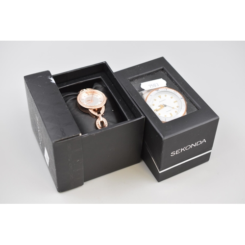 80 - Two Ladies Quartz Watches in Presentation Boxes. Includes Sekonda, And Infinite. Working