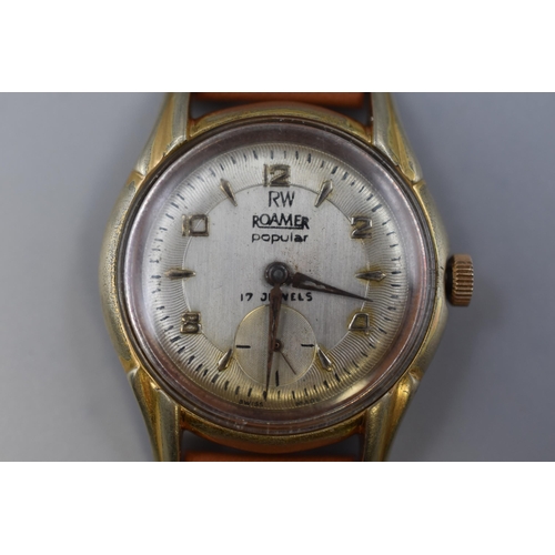 102 - Roamer Popular 17 Jewels Watch Watch with Leather Strap (Working)