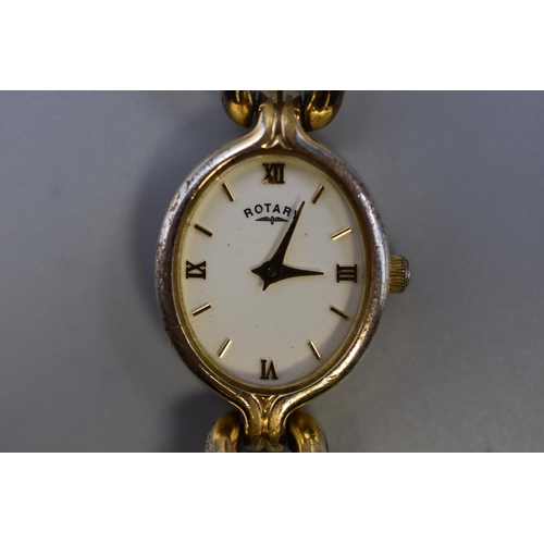 130 - A Ladies Rotary Gold Tone Rotary Quartz Watch