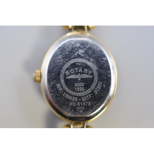 130 - A Ladies Rotary Gold Tone Rotary Quartz Watch