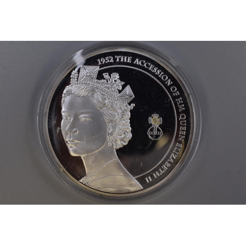 193 - 2012 Elizabeth II Portraits of The Queen Medallion Coin 50mm Gold Plated. With Certificate of Authen... 