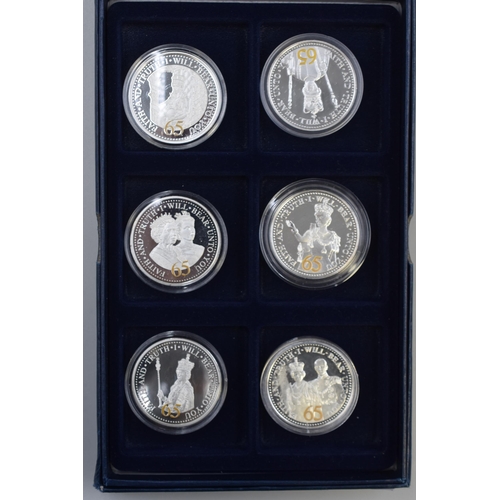 200 - 2017 Set of Full Silver Proof Saphire 65 Years Collection. 6 Coins (172g)