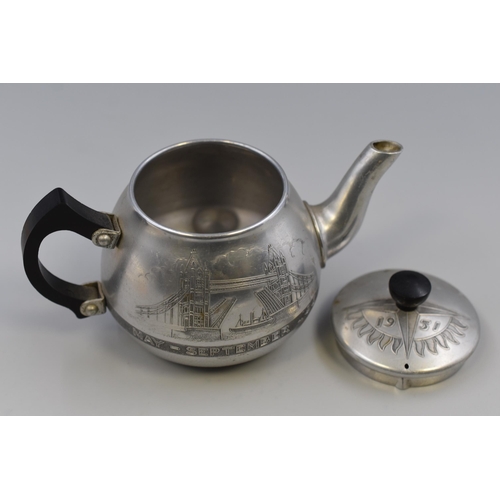 A 1951 Festival of Britain Teapot, With Festival of Britain Leaflet