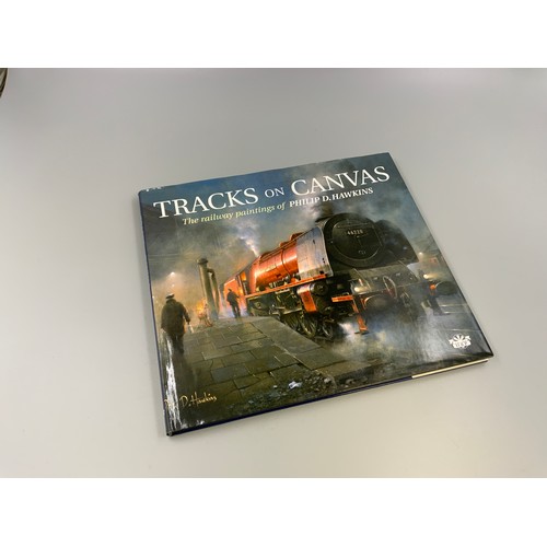 559 - Railway art books to include, Phillip D Hawkins 