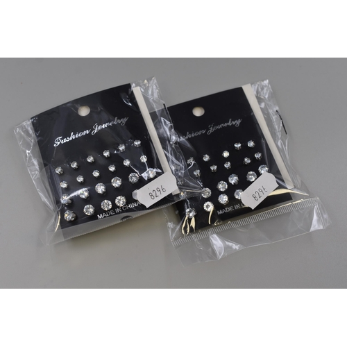 137 - Two New Packs of Stud Earrings (with silver backs)