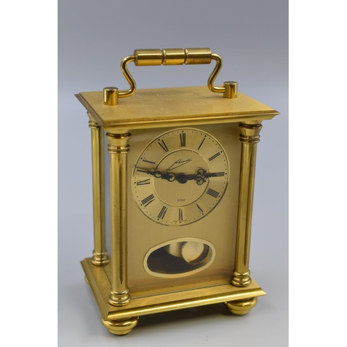 142 - W & A Schmid Brass 8 Day Carriage Clock (Working)