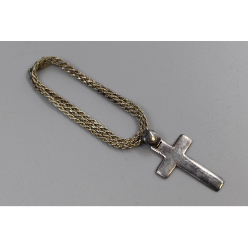 145 - Silver 925 Cross Pendant Necklace