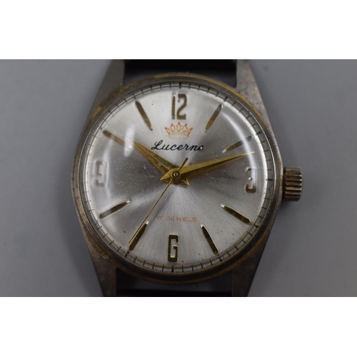 150 - Lucerne 17 Jewels Mechanical Gents Watch (Working)