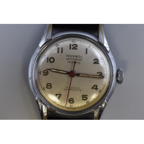 162 - Vintage Tevo Watch Co. Automatic Gents Watch (Working)