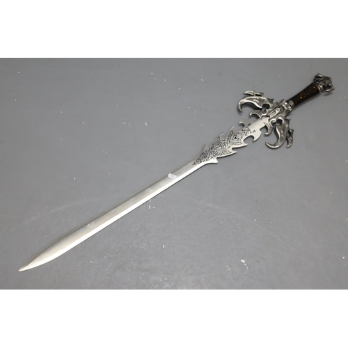 340 - A Large Gothic Style Replica Fantasy Sword, Approx 44