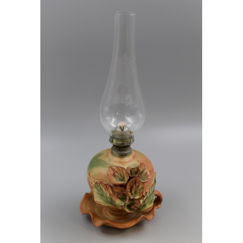 342 - Mid Century Studio Pottery Terracotta Paraffin Oil Lamp