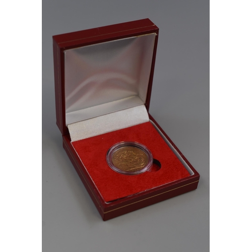 2 - Gold 22ct George V Full Sovereign Complete with Capsule and Case