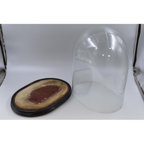 364 - Large Antique Glass Display Dome on Plinth (17