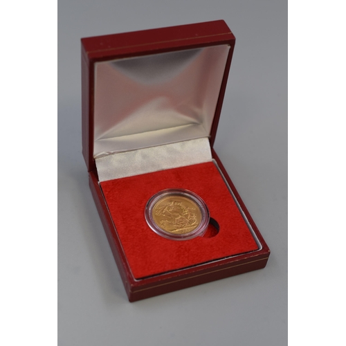 6 - Gold 22ct 1911 George V Full Sovereign complete with Capsule and Case