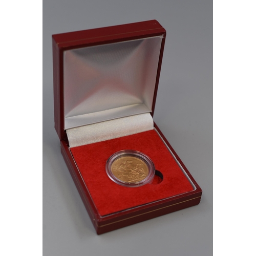7 - Gold 22ct 1906 Edward VII Full Sovereign with Capsule and Case