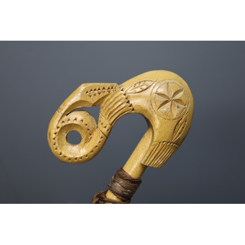 372 - Wooden Walking Stick and a Decorative Shepherds Crook