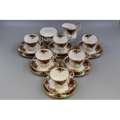 377 - A Twenty Piece Royal Albert Old Country Roses Tea Service (Six Trios, Milk Jug and Sugar Bowl)