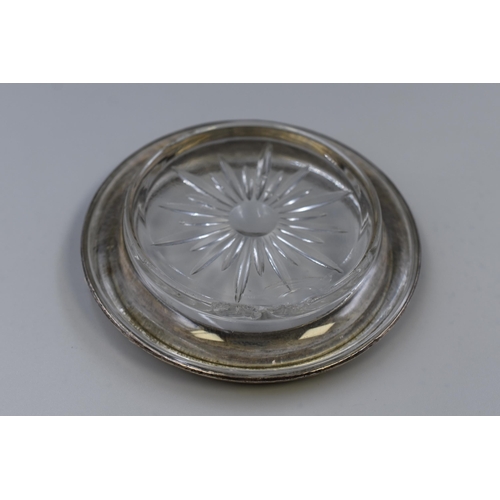 27 - Frank M Whiting Sterling Silver Glass Coaster (4.5
