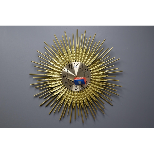 385 - Sunburst Metal Wall Clock Art Approx 27.7