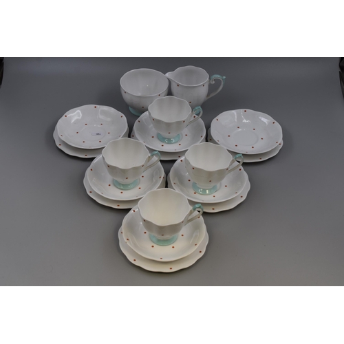 386 - An Eighteen Piece Bell China Polka Dot Tea Service, Some Pieces AF