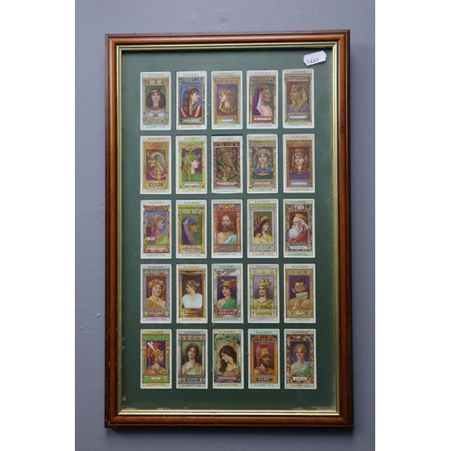 399 - Framed and Glazed Collection of Vintage John Player Egyptian Kins and Queens and Classical Deities a... 