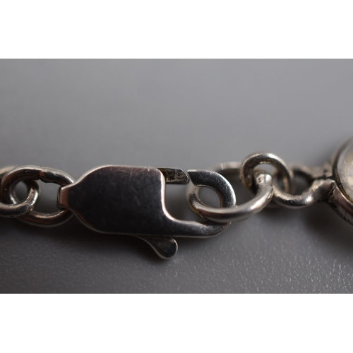 59 - Silver 925 Moonstone Necklace and Bracelet Set