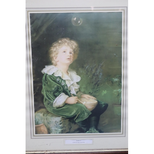 404 - Two Printed Vintage Paintings Including 'Bubbles' By Sir J Everett Millais and 'Time for Roses' By C... 